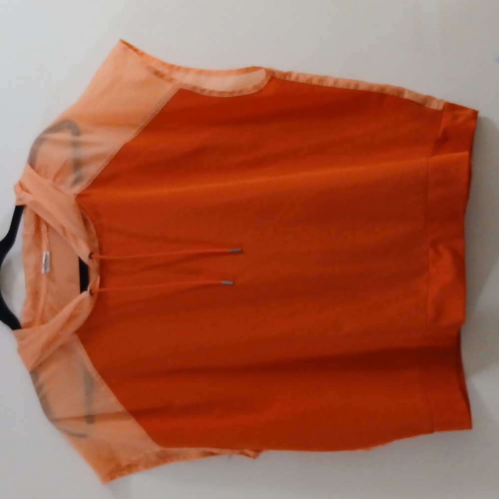 Avia Women's Short Sleeve Orange Pullover Hoodie Active Wear Size‎ XL(16-18)